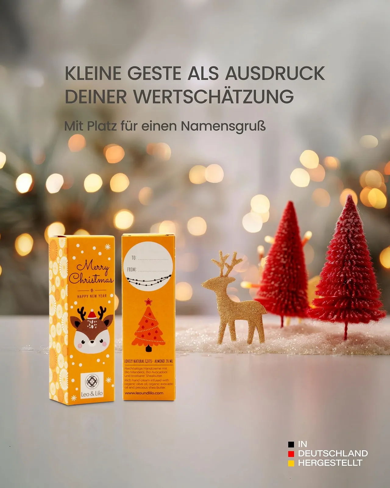 Крем для рук Leo & Lilo X-Mas Deer Rudi Набір - 6 індивідуально запакованих кремів для рук 20 мл, фото №4