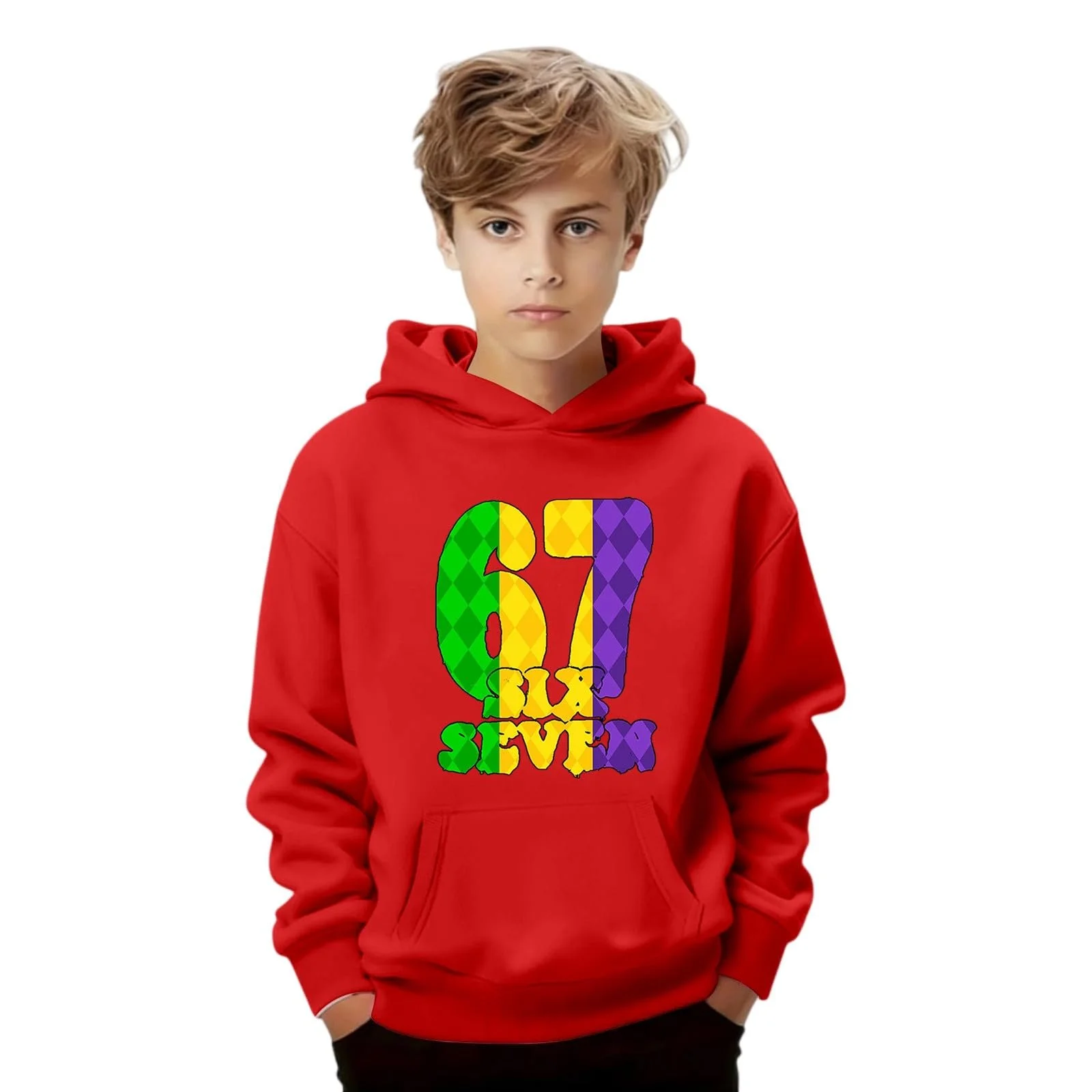 Толстовка 67, детская, с капюшоном, с карнавальным узором, флисовая, мягкая, фото №2