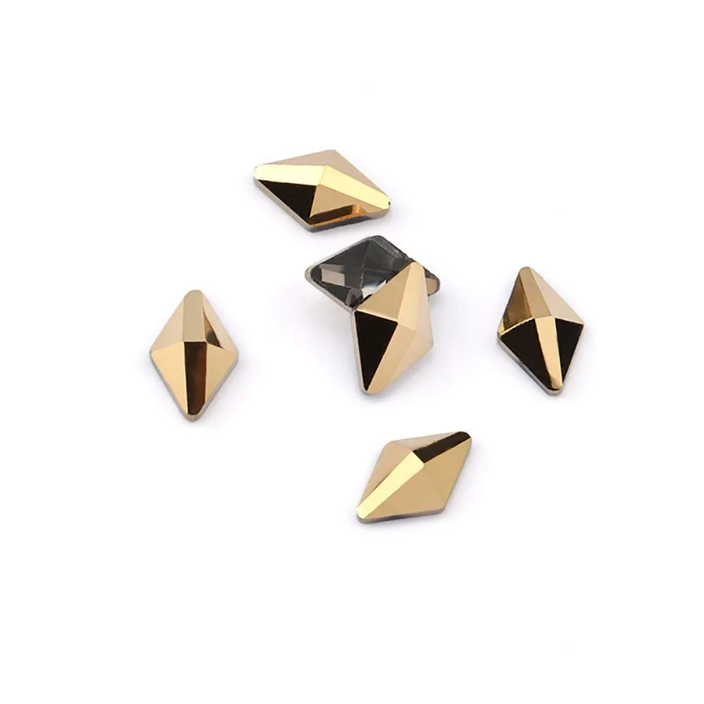 Набор Стразы для ногтей Золотой Цвет Прямоугольные 100 шт, фото №1