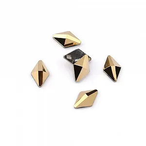 Набор Стразы для ногтей Золотой Цвет Прямоугольные 100 шт - Фото 1