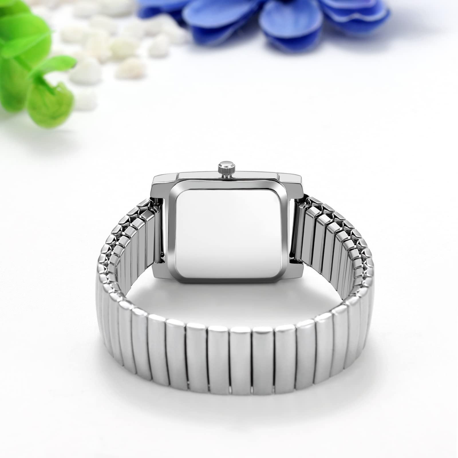 Женские часы JewelryWe Простые Элегантные Ультра Четкие и Легкие для Чтения Белый, Белый, Браслет, фото №6
