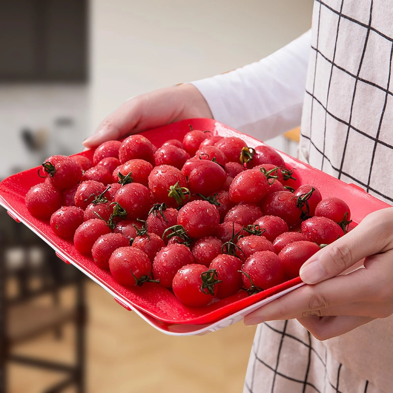 Набір контейнерів для зберігання продуктів Набір із 3 шт. Зі змінною плівкою Герметичні PP/TPU Червоний, фото №4
