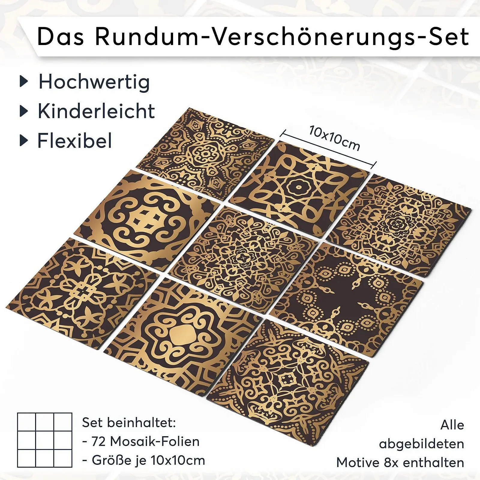 Наклейки для плитки Creatisto Tile Mosaic Hamam Vibes 9 шт., фото №7