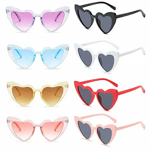 Солнцезащитные очки Сердце Круглые Вечерние Yomaido (6/10 шт.) - Фото 1