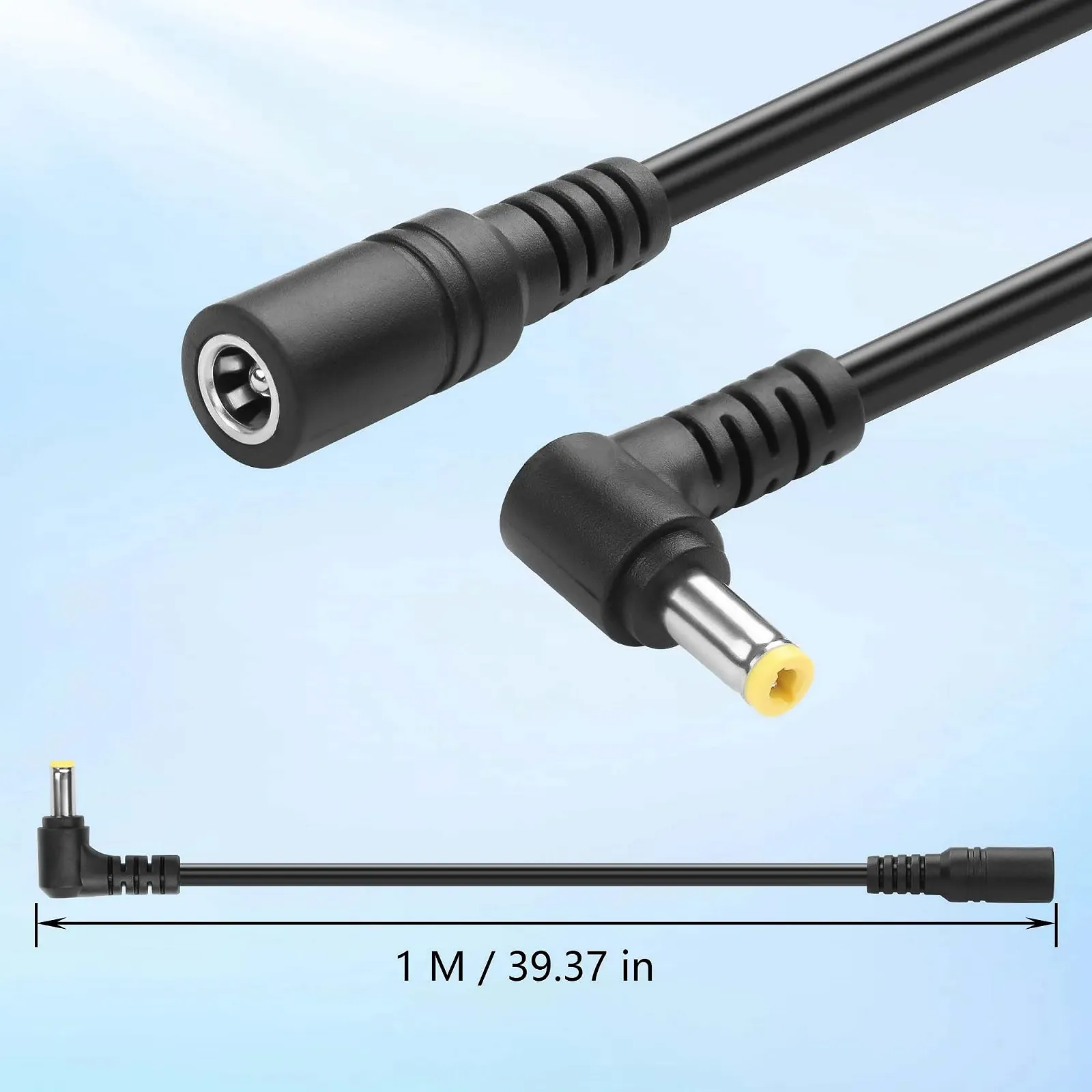 Кабель-подовжувач DC5525 GINTOOYUN 18AWG 5.5 мм x 2.5 мм 90 Degree Male to Female 1 м, фото №3