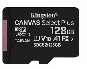 Карта памяти MicroSDXC 128GB UHS-I Class 10 Kingston Canvas Select Plus R100MB/s SDCS2/128GBSP - Фото 1