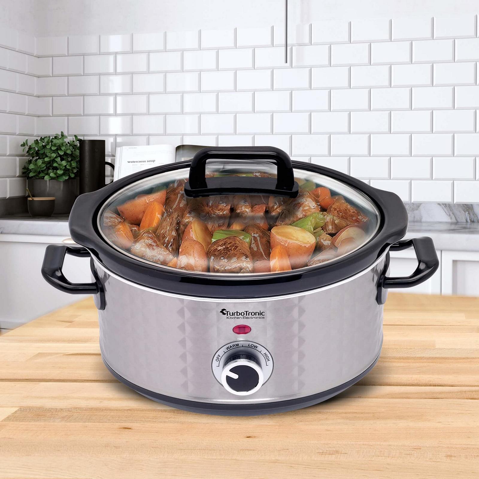 Мультиварка TurboTronic Slow Cooker Ємність 3.5 л функція смаження функція підігріву Стример Підстаканник Су-вид Ретро Винтажний дизайн Алмазний візерунок, фото №6