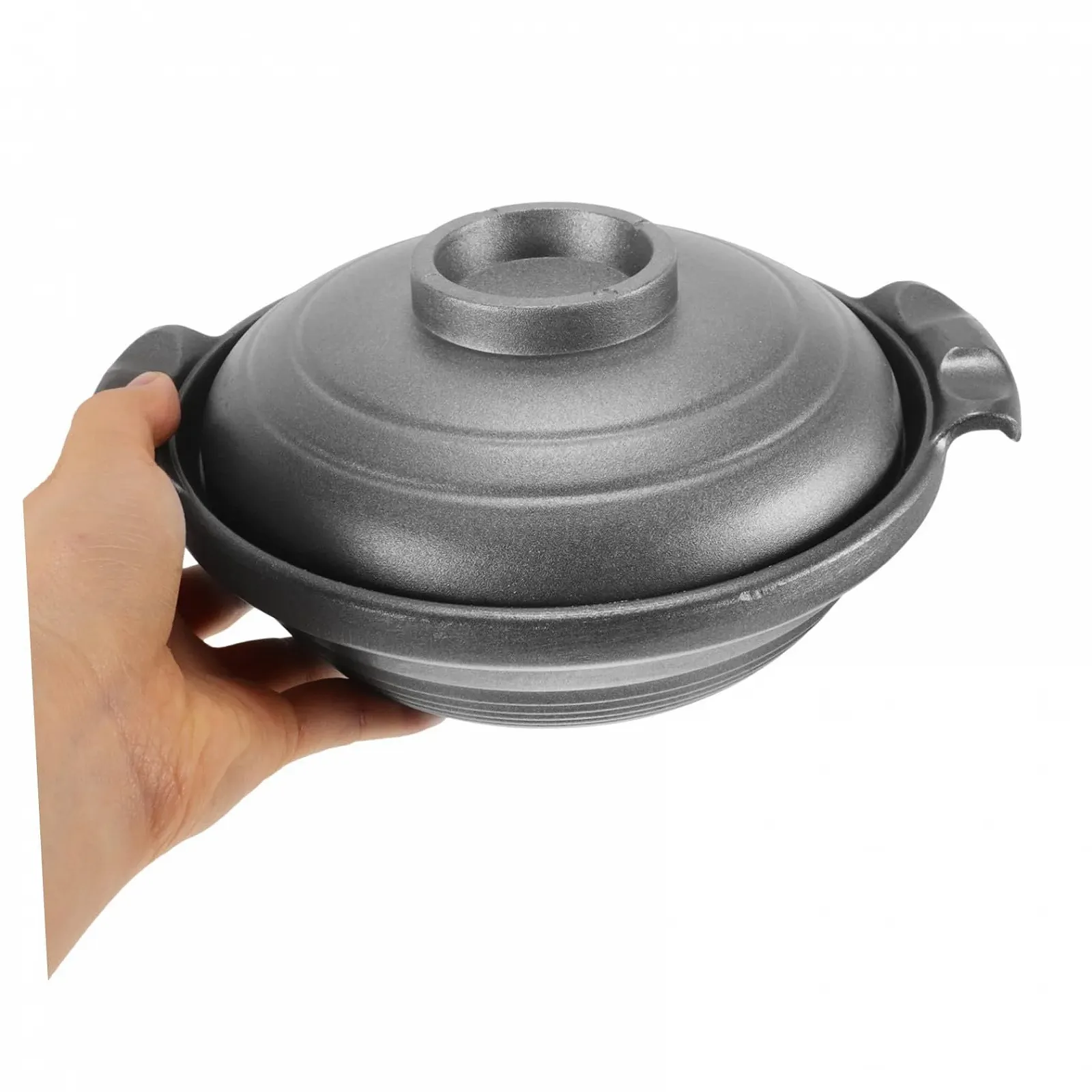 Кастрюля керамическая Мультифункциональная Термостойкая Антипригарная с двойными ручками Белая, фото №4