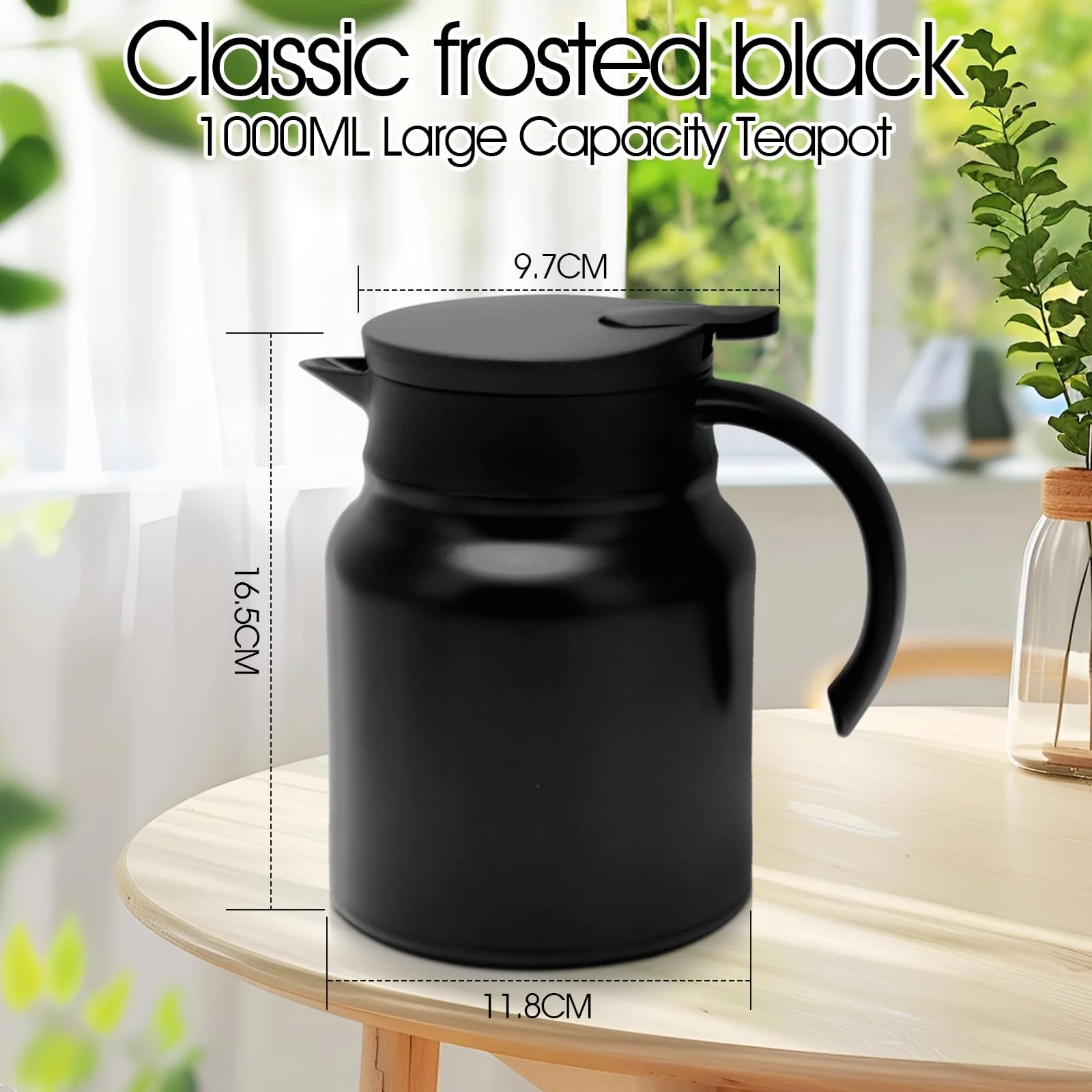 Термос-кавник 1 л Thermos Flask з вставкою-сіткою, кавник з нержавіючої сталі, фото №2