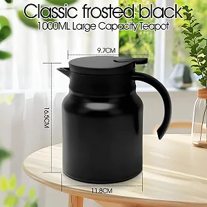 Термос 1 л Thermos Flask с сетчатой вставкой, кофейник из нержавеющей стали, кувшин с помпой для горячего кофе, чая, молока synthetic.ua - Фото 1