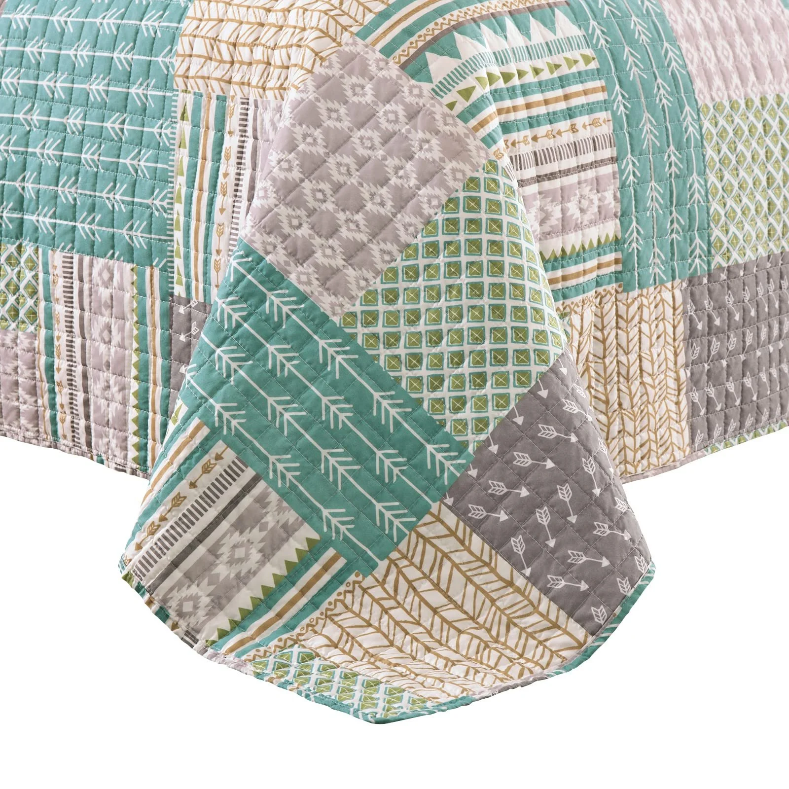 Покрывало WOLTU, 150 x 200 см, покрывало на кровать, клетчатое, стеганый узор, лоскутное одеяло, двухсторонний дизайн, покрывало, для односпальной кровати, на подкладке, фото №7