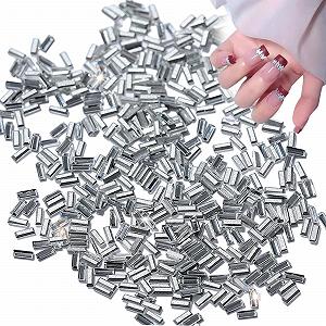 Прямоугольные камни для ногтей 200 шт Плоские геометрические стразы для ногтей Украшения для ногтей Крошечные стеклянные камни Аксессуары для маникюра DIY поделки - Фото 1