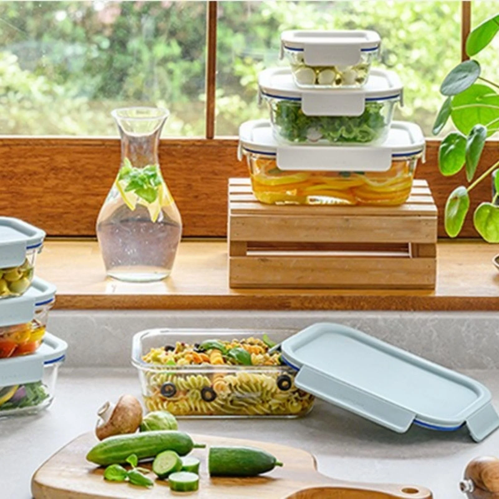 Контейнер для зберігання продуктів LocknLock Oven Glass боросилікатне скло до 400°C з кришкою 2 л, фото №5 Контейнер для зберігання продуктів LocknLock Oven Glass боросилікатне скло до 400°C з кришкою 2 л, фото №5