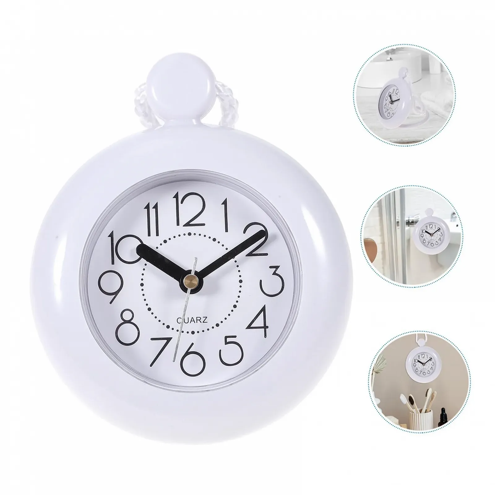 Годинник настінний VICASKY для ванної кімнати, водонепроникний, простий, на батарейках, безшумний, без батареї, компактний, фото №2 Годинник настінний VICASKY для ванної кімнати, водонепроникний, простий, на батарейках, безшумний, без батареї, компактний, фото №2