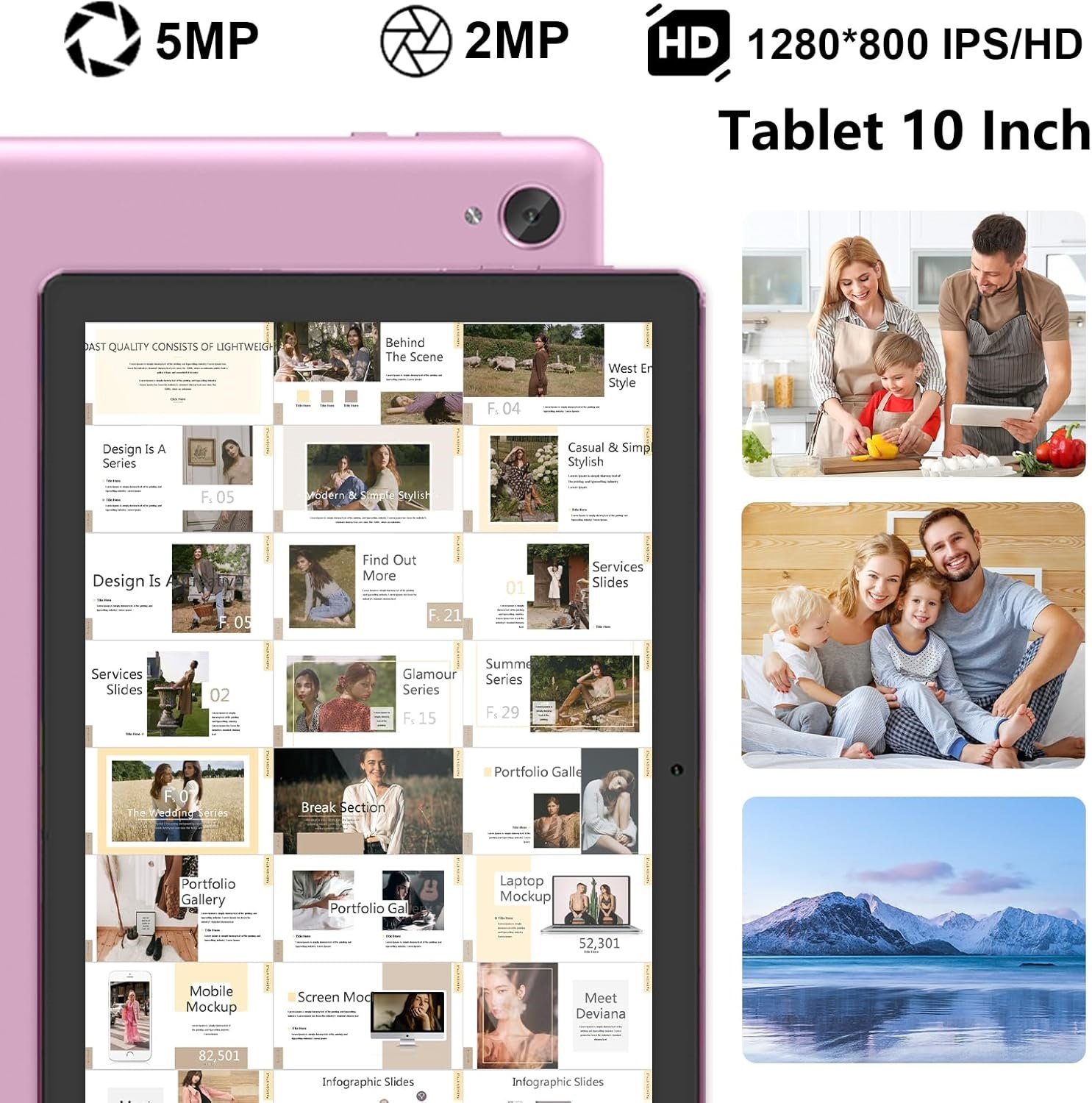 Планшет 10'' ‎OUZRS M30 6/128Gb 8 ядер Android 12 Чорний-рожевий, фото №5