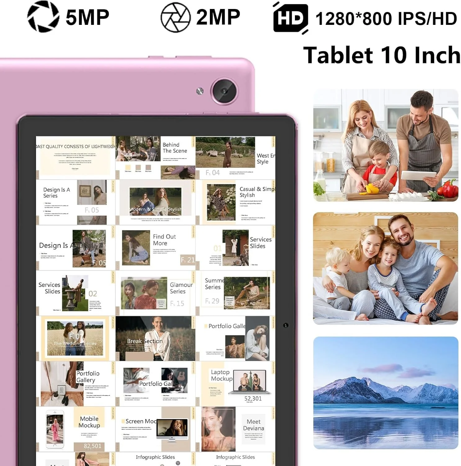 Планшет 10'' OUZRS M30 6/128Gb 8 ядер Android 12 Черно-розовый, фото №5