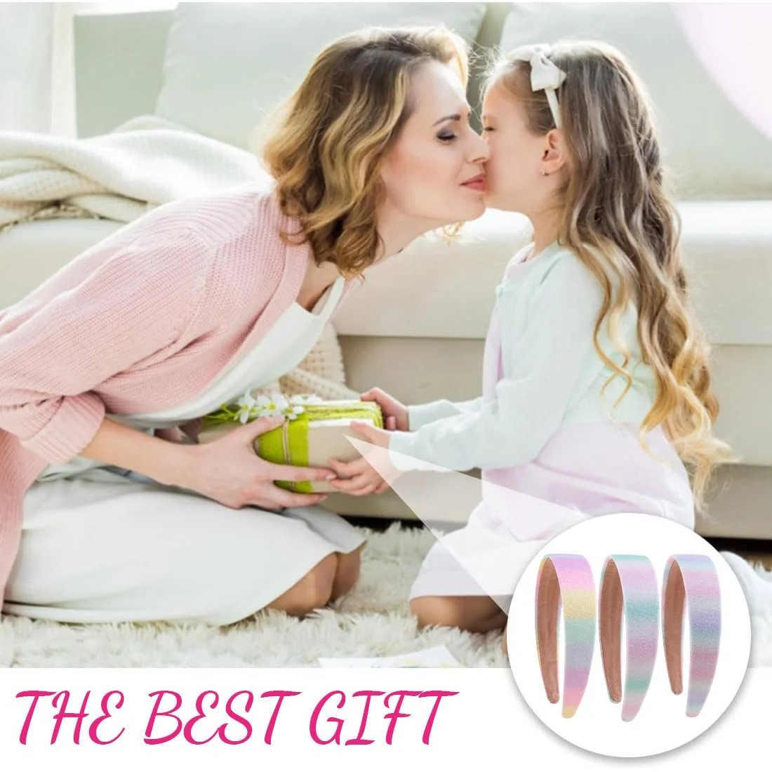 Набір з 3 широких блискучих обручів для волосся, фото №6