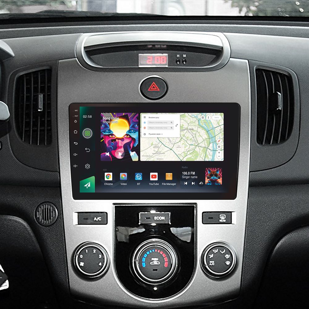 Штатная магнитола Sigma PRO 98128 2K 8+128 Gb Kia Cerato 2 TD 2008-2013 F1 9, фото №2