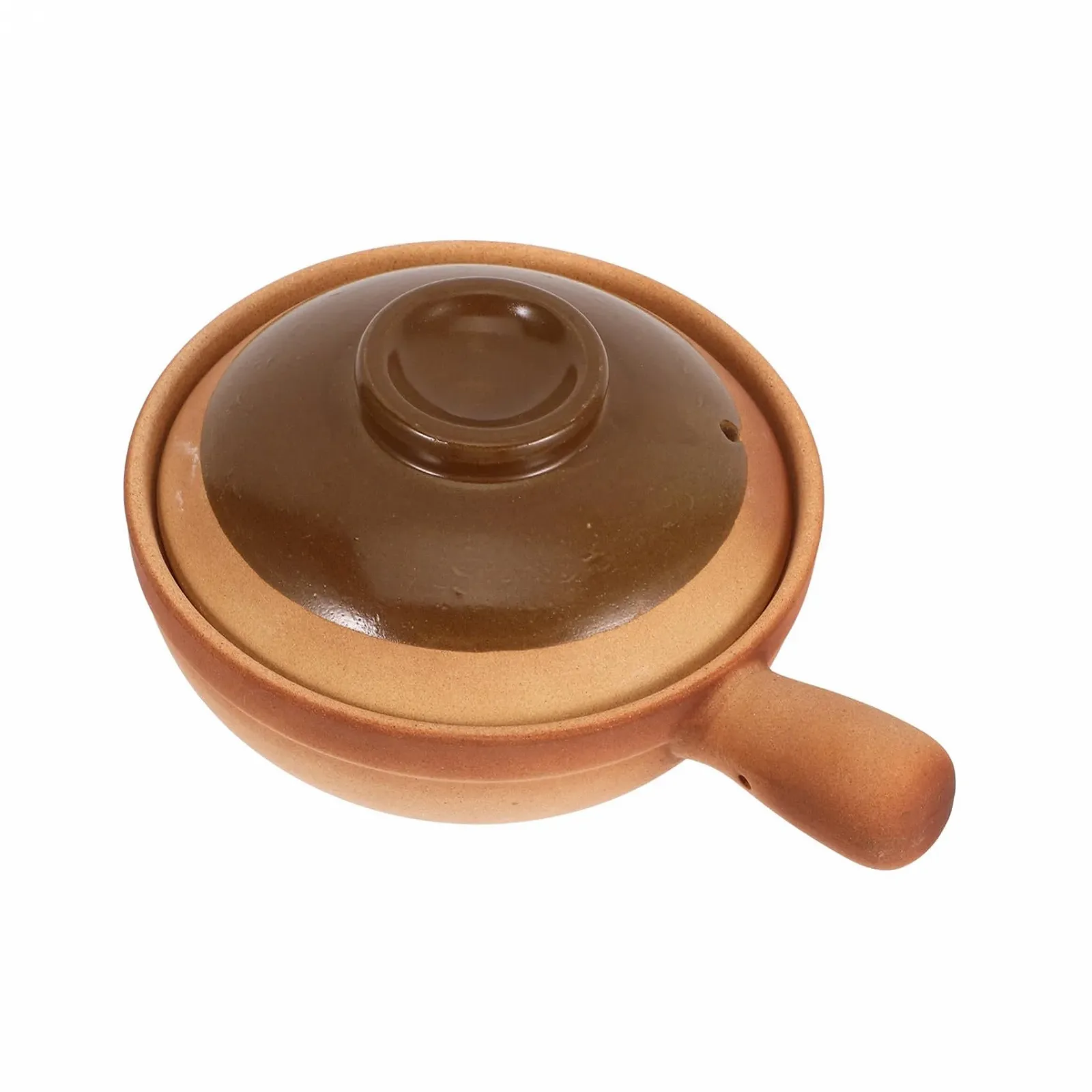 Кастрюля TOYANDONA глиняная с ручкой терракотовая для супа и каши, фото №1