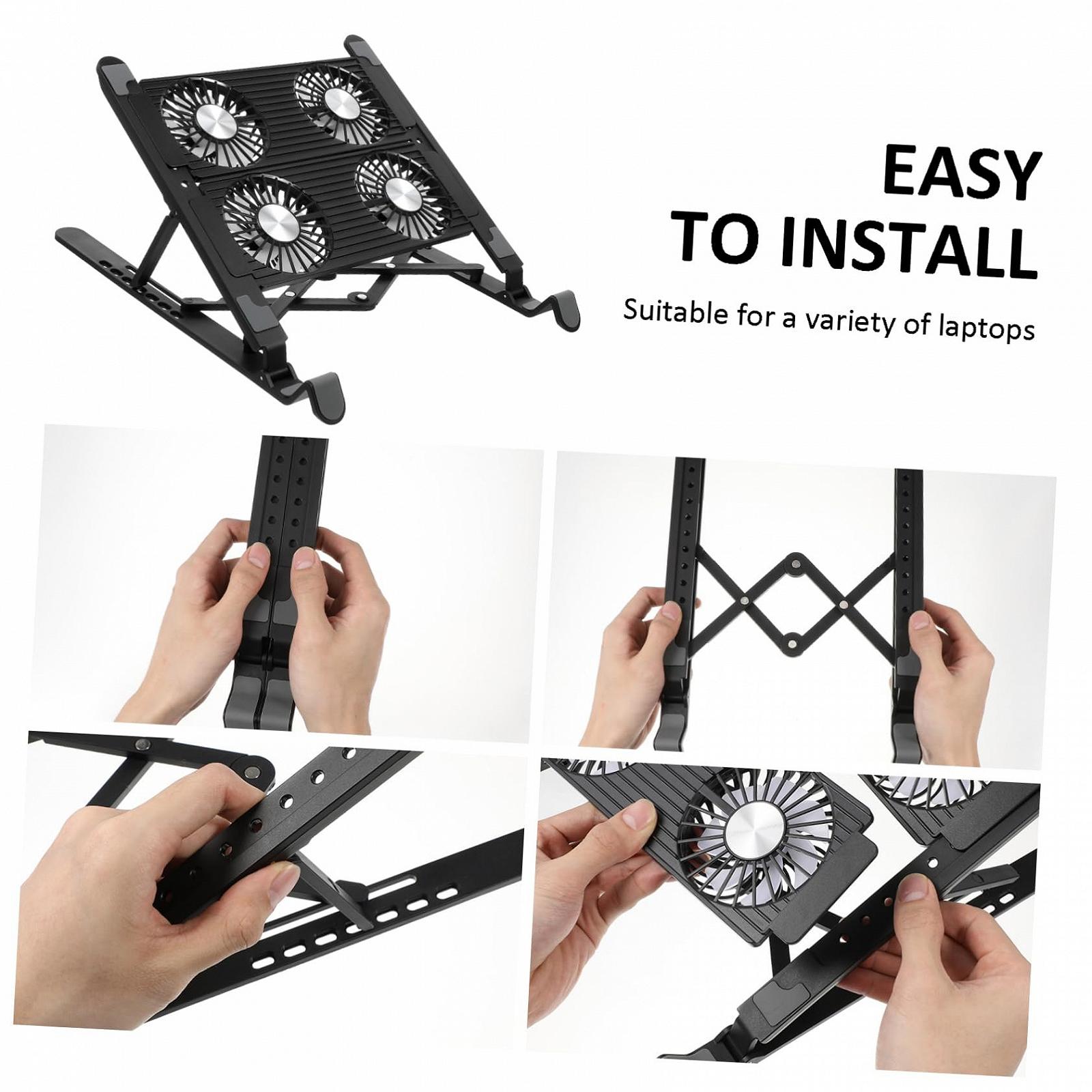Охлаждающая Подставка для Ноутбука Tofficu с Вентиляторами, Складная, с Регулируемой Высотой, из Черного Пластика, фото №5 Охлаждающая Подставка для Ноутбука Tofficu с Вентиляторами, Складная, с Регулируемой Высотой, из Черного Пластика, фото №5