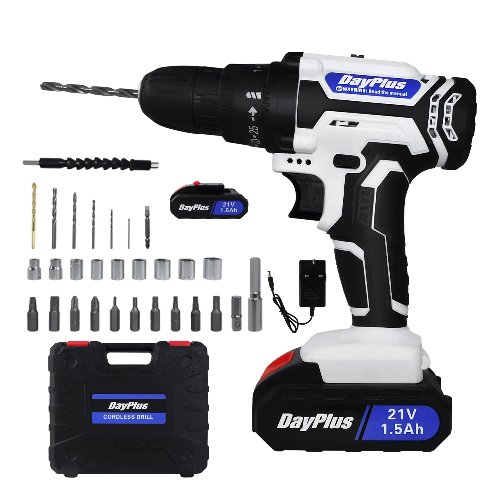 Дриль-шурупокрут набір комбінований 1500 мАг акумулятор 2-швидкісний бездротовий 45 Нм макс. крутний момент 29 шт. набір для DIY 21 В, фото №1 Дриль-шурупокрут набір комбінований 1500 мАг акумулятор 2-швидкісний бездротовий 45 Нм макс. крутний момент 29 шт. набір для DIY 21 В, фото №1