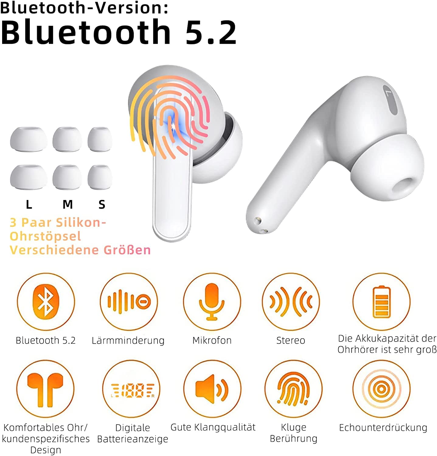 Наушники Sanford Bluetooth С микрофоном Вкладыши Черный, фото №5