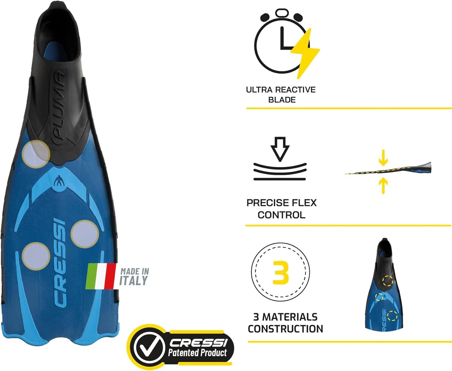 Ласты для дайвинга Cressi Pluma Blue/Azure, фото №5