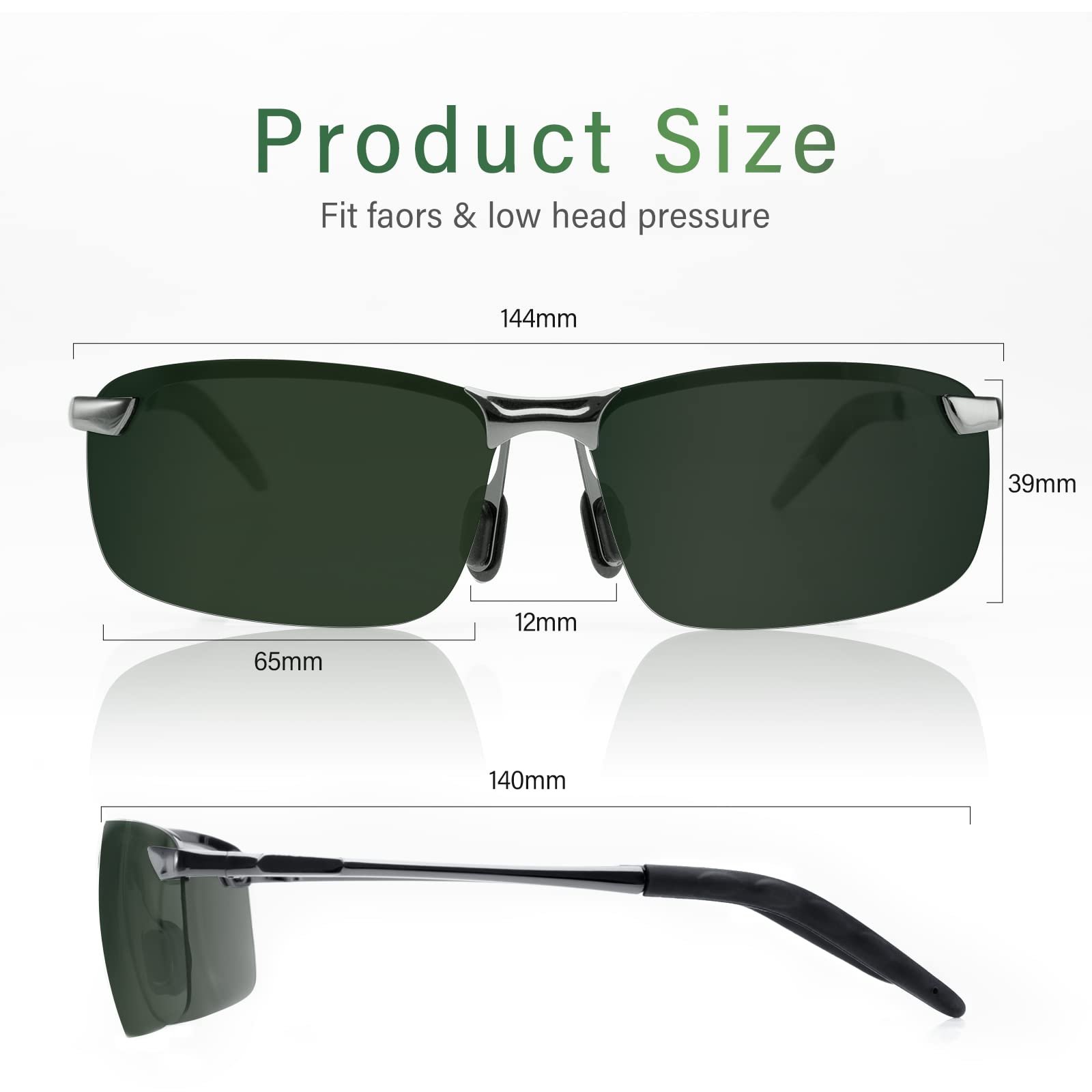 Сонцезахисні окуляри Bloomoak для водіння, поляризовані, унісекс, спортивні, UV400, надлегкі, фото №6