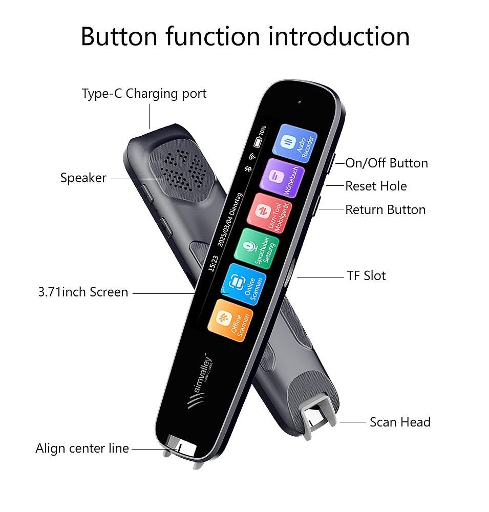 Ручка-переводчик simvalley MOBILE, сканер, сенсорный дисплей, 142 онлайн языка, фото №7 Ручка-переводчик simvalley MOBILE, сканер, сенсорный дисплей, 142 онлайн языка, фото №7