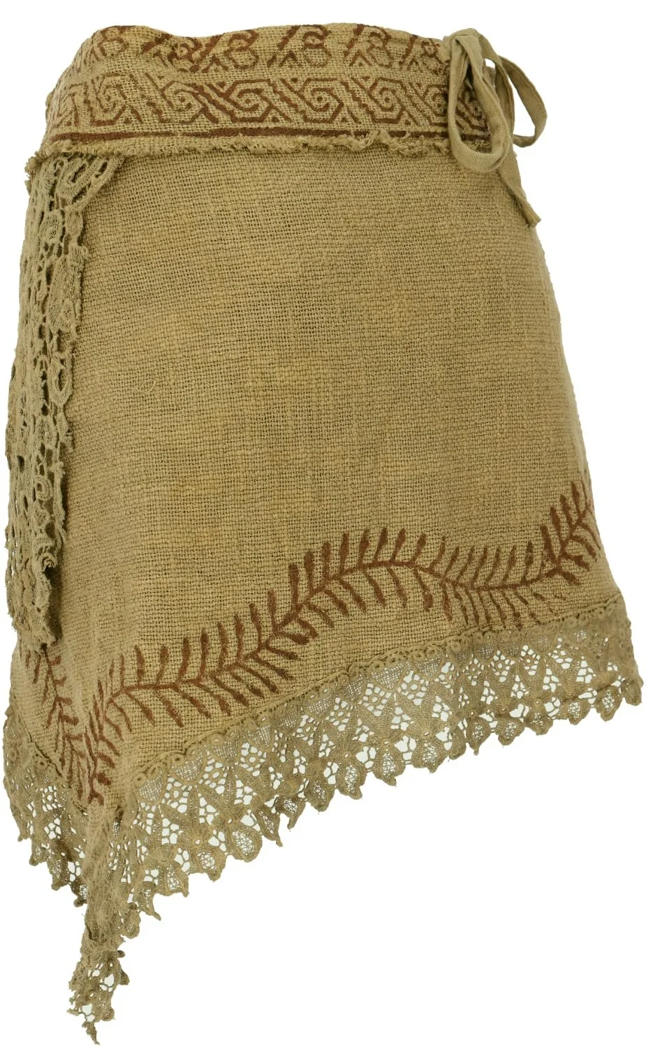 Спідниця-обгортка GURU SHOP Літня Natural Goa, з принтом, мереживом, фото №3