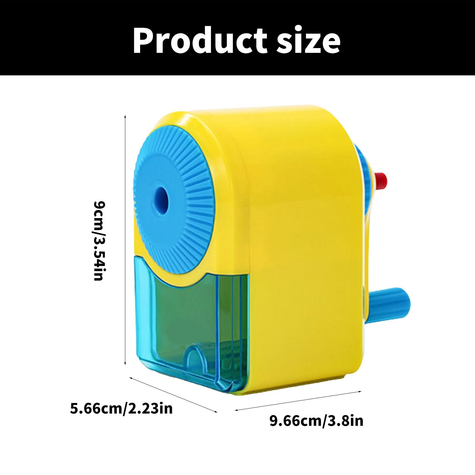 Точилка для карандашей ручная с рукояткой портативная для круглых, треугольных и шестигранных карандашей, фото №8