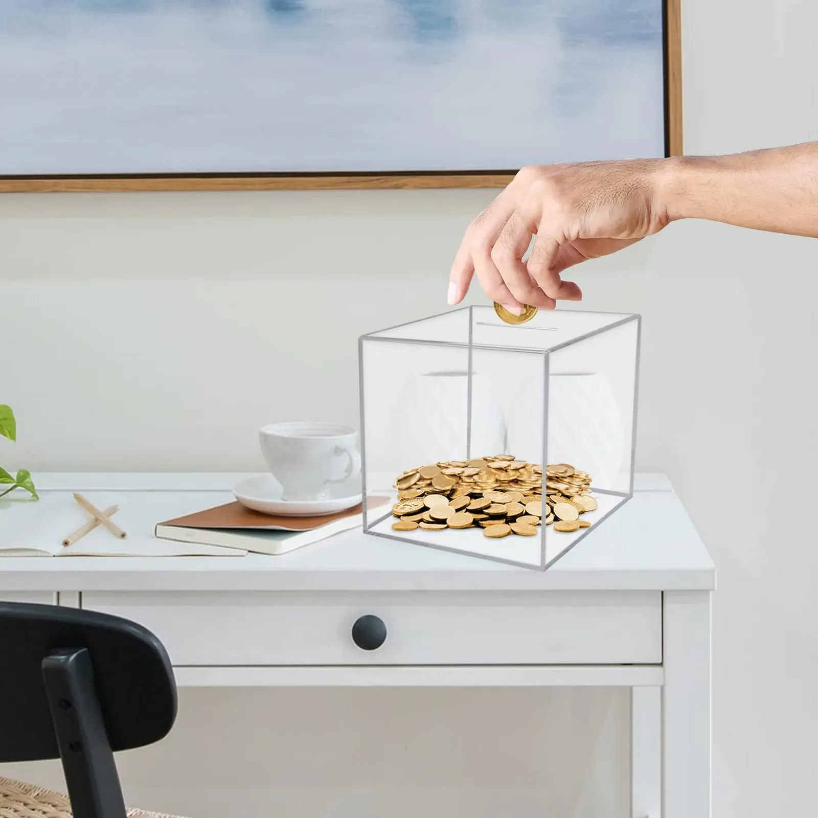 Скарбничка акрилова Невідкривна Прозора, фото №5