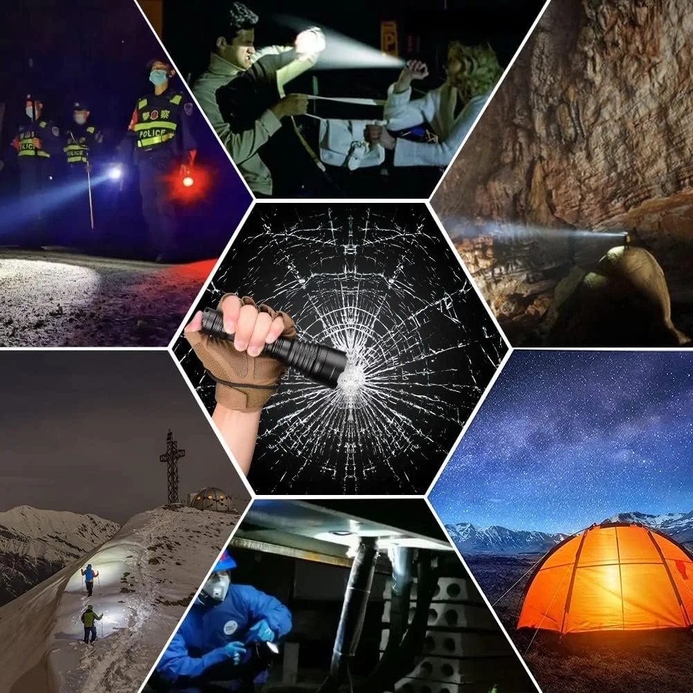 Світлодіодний ліхтар Odepro KL41 Plus, надзвичайно яскравий, 2 акумуляторні батареї, з червоним, зеленим, IR850, білим світлом, 384 м дальність світла IP68 з дистанційним перемикачем для активного відпочинку, кемпінгу, піших прогулянок, надзвичайних ситуацій, фото №6