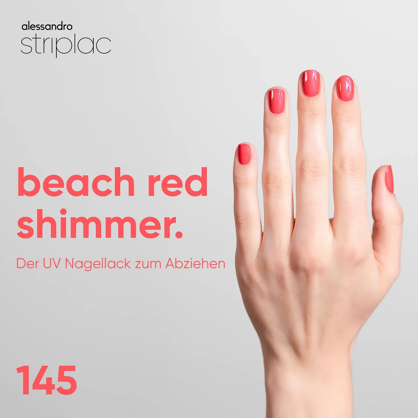 UV Гель-лак alessandro Striplac Beach Red Shimmer Характеристики Оранжево-красный, 6.5 мл, фото №2