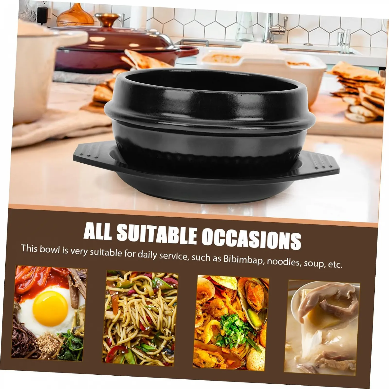 Горщик керамічний Veemoon з термостійкою підставкою та кришкою для корейської кухні, фото №8 Горщик керамічний Veemoon з термостійкою підставкою та кришкою для корейської кухні, фото №8