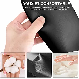 Підставка для рук U-подібна Подушка для манікюру М'яка PU шкіра Чорний synthetic.ua - Фото 1