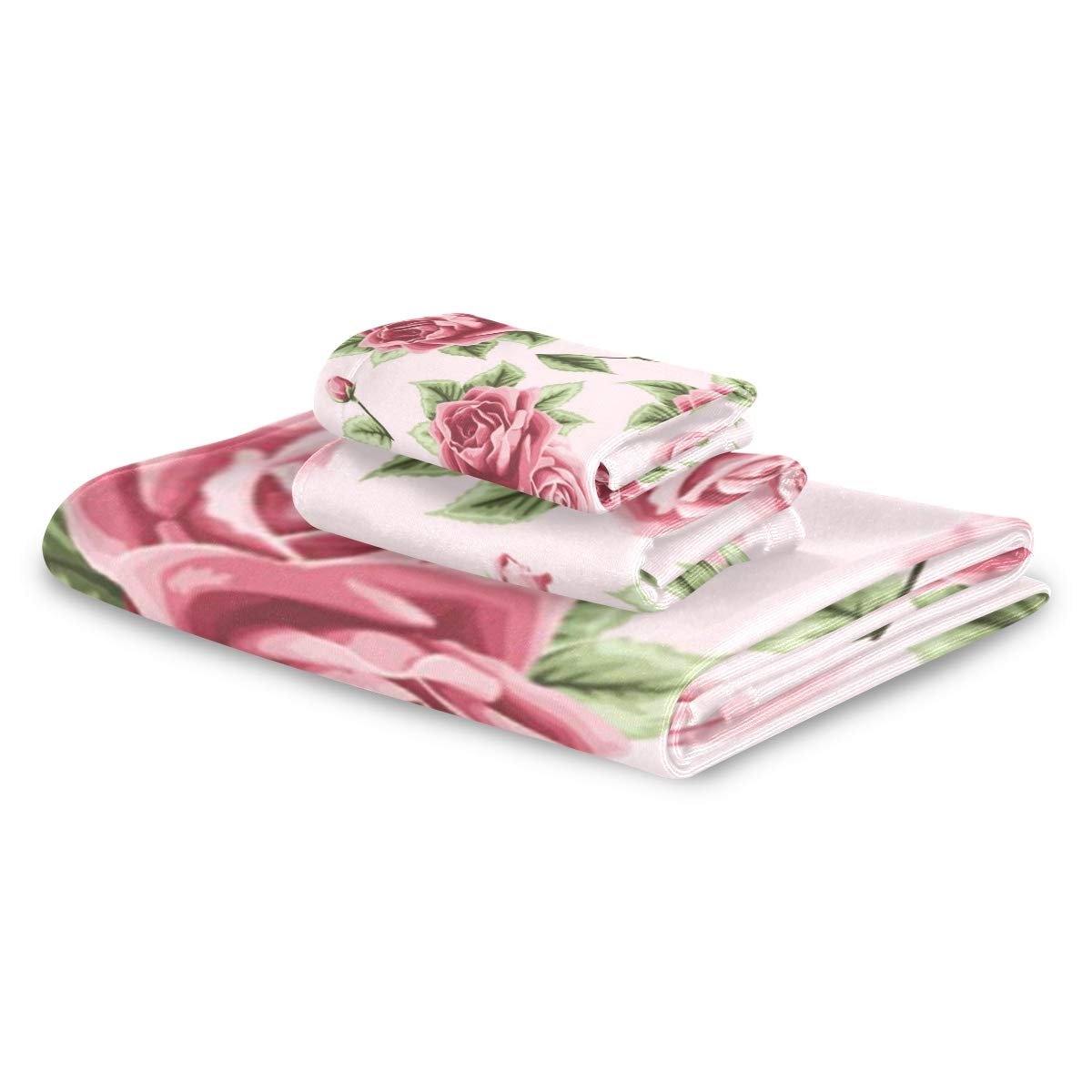 Набір рушників MNSRUU Pink Rose Pattern поглинаючий 3 шт. Pink, фото №2