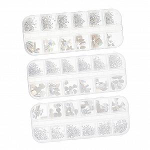 Наклейки для ногтей Beavorty, 3 коробки, бриллиантовые украшения, кристаллы для плоских поверхностей, для акриловых ногтей, украшения для ногтей, блестки, блестящие наклейки, украшения для ногтей со стразами, стеклянные сверла, маникюрные конфетти - Фото 1