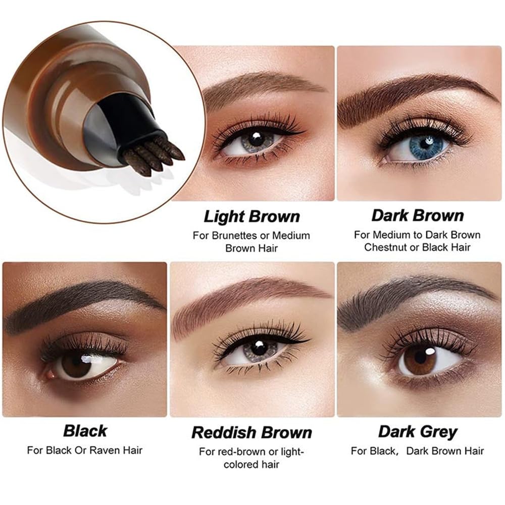 Пен Nexavale Magic Eyebrow Enhancing 4 Fork Tip Tattoo Light Brown, фото №4