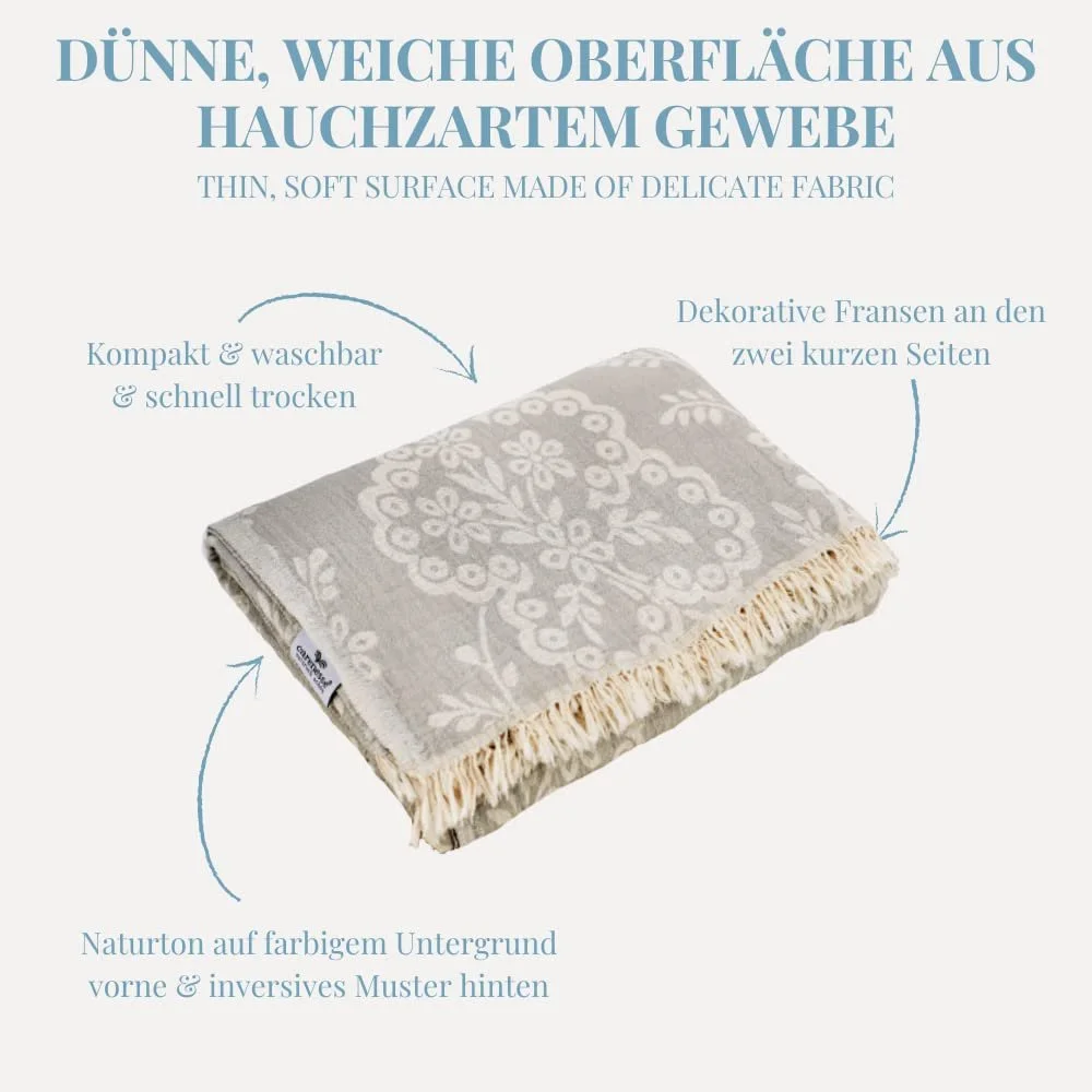 Покрывало жаккардовое Carenesse Односпальное Пейсли 150 x 200 см Серый, фото №3