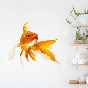 Наклейка на стіну GRAZDesign Золота рибка Водонепроникна 40 x 30 см synthetic.ua - Фото 1
