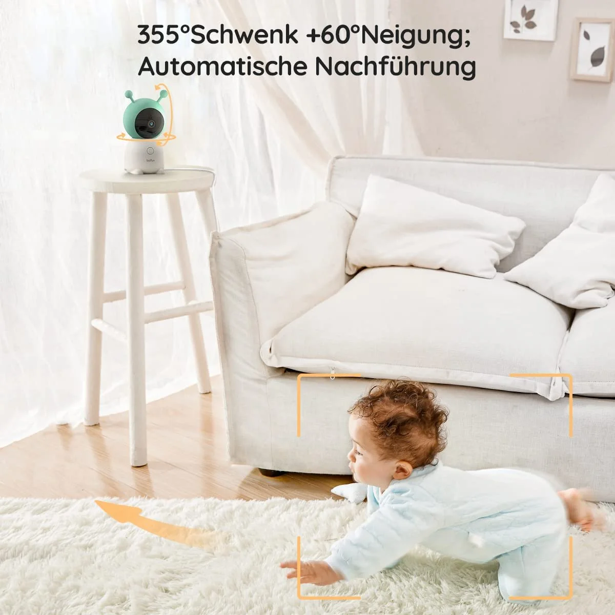 Додаткова камера BOIFUN Baby 6T 2K WiFi Нічник AI Автовідстеження, фото №4