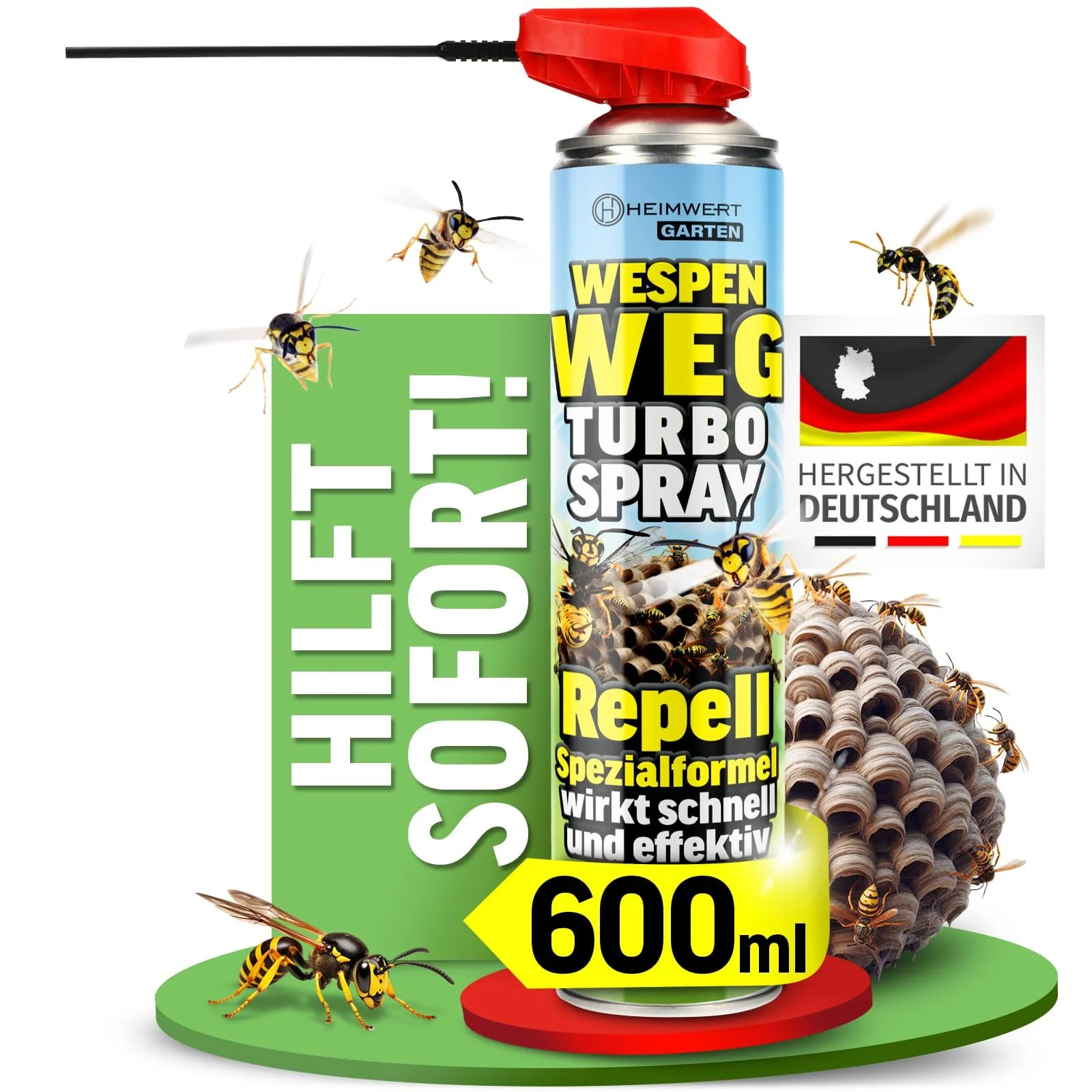 Аэрозоль против ос Turbo Spray длительного действия 600 мл, фото №1