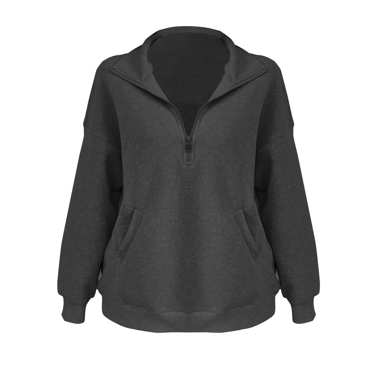 Женский худи на молнии Осенний большой размер с капюшоном и карманом, фото №7