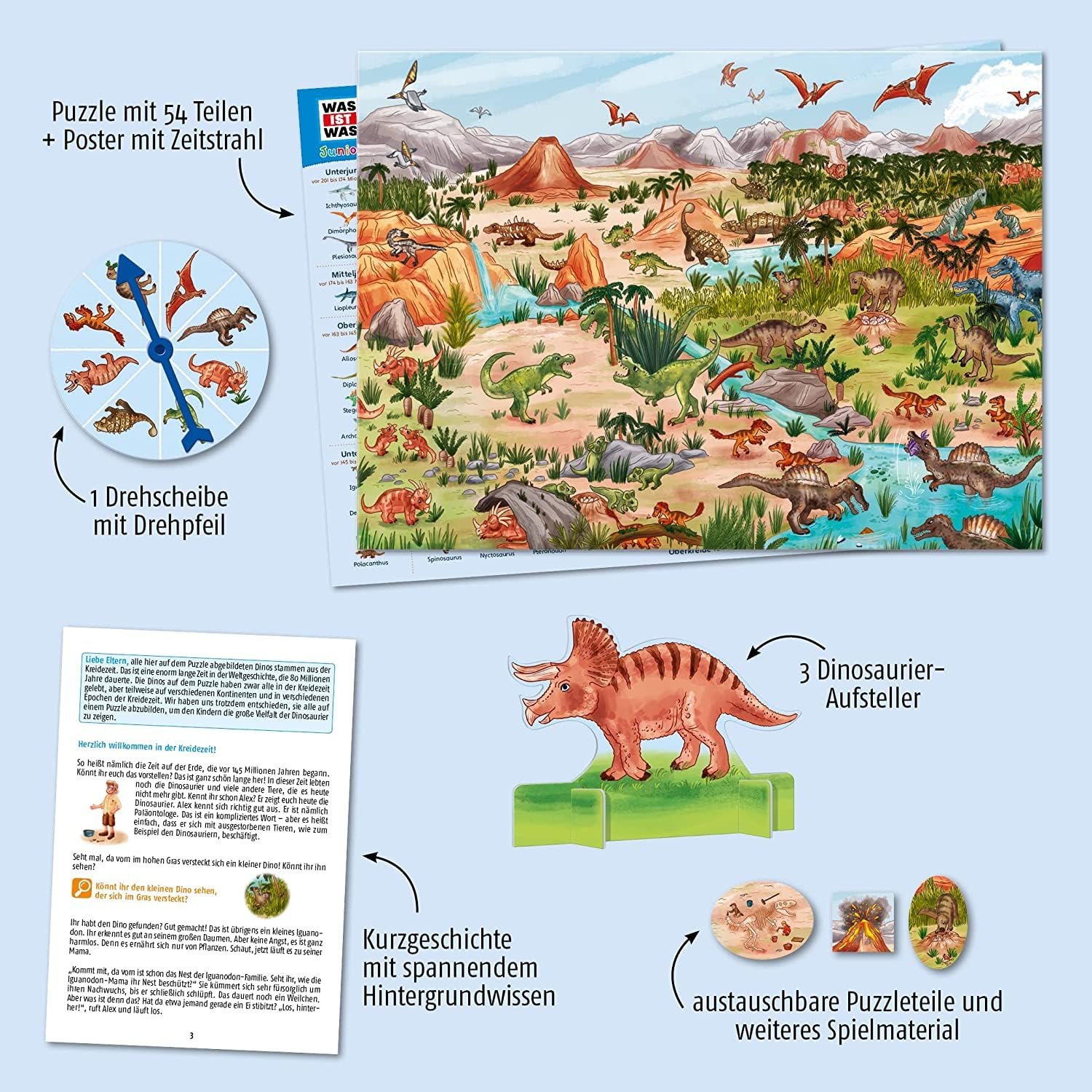Пазл KOSMOS What Is What Junior 682873 "Открой для себя динозавров" 54 элемента Разноцветный, фото №4
