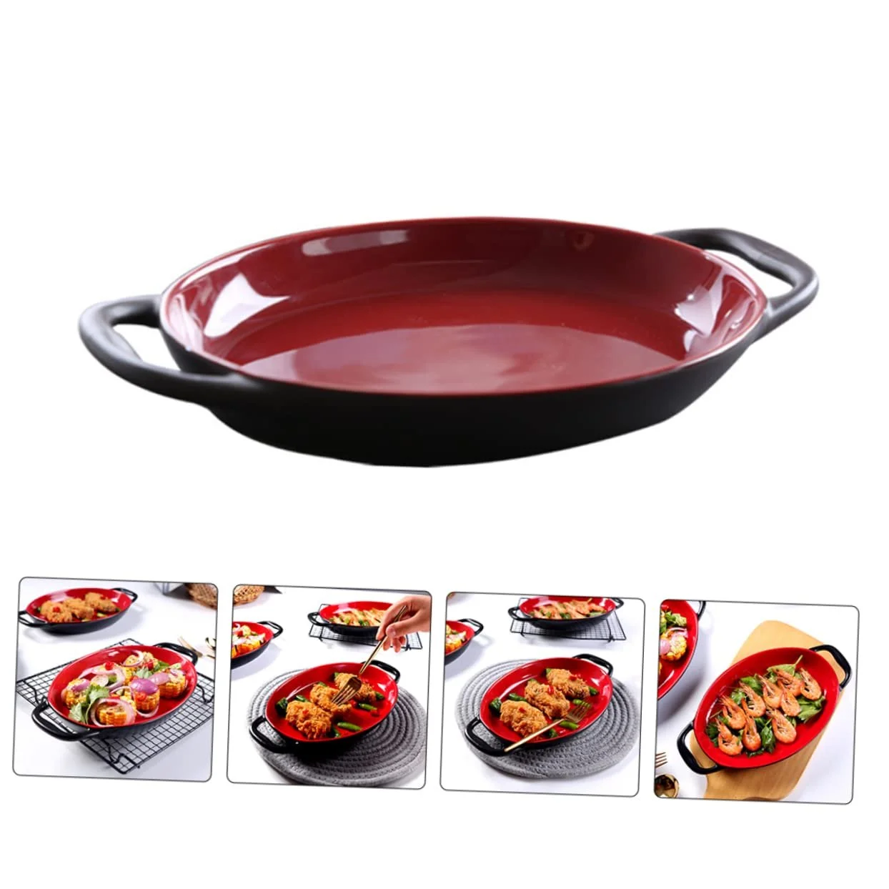 Форма для запекания Ceramic с ручками антипригарная термостойкая, фото №9