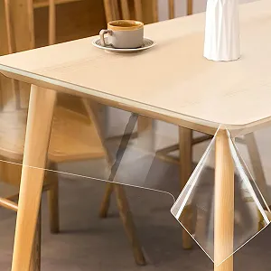 Скатертина прозора 90 x 160 см товщина 0.2 мм PVC захисна плівка для столу - Фото 1