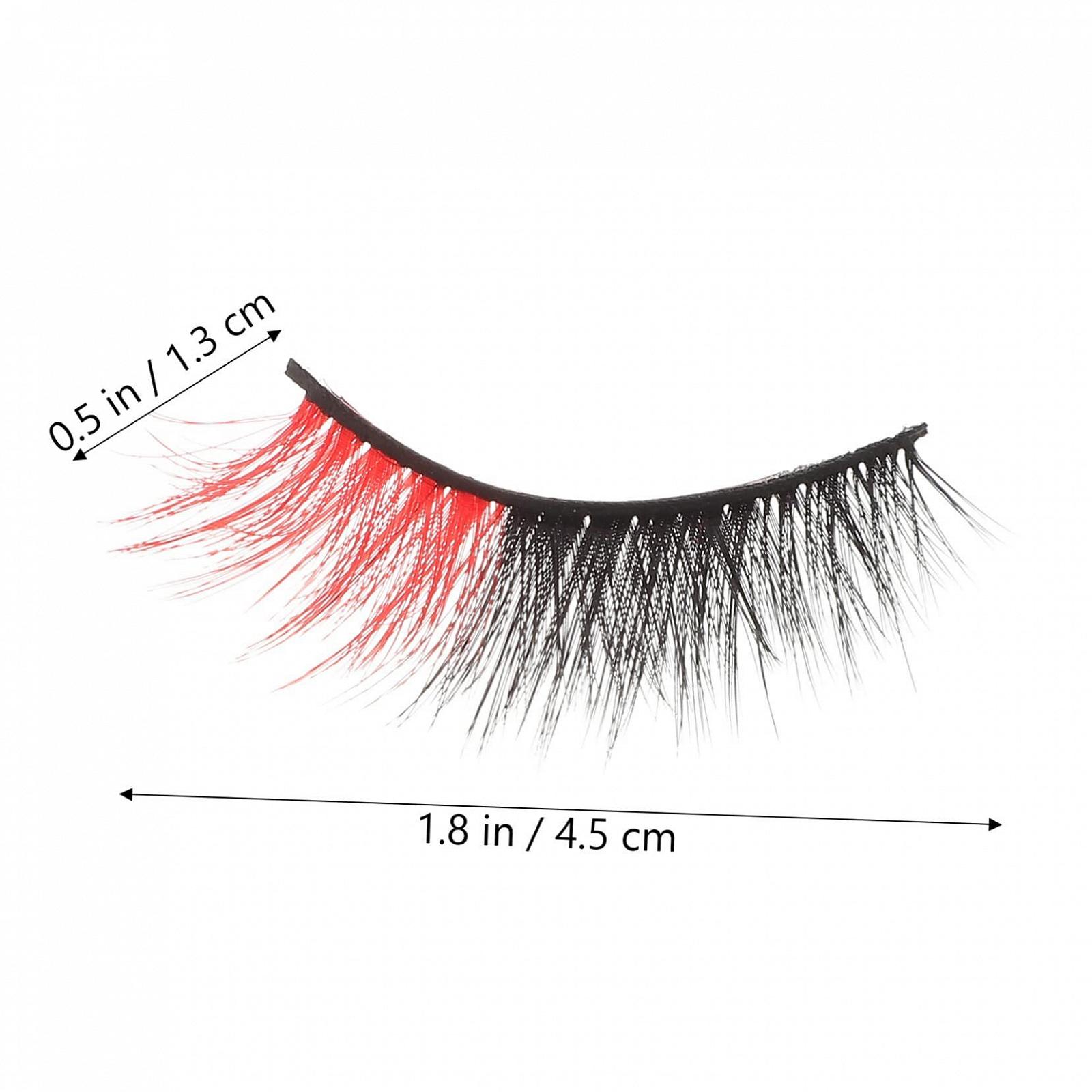 Штучні вії Angoily 10 пар Кольорові Імітація норкових Червоний, фото №6