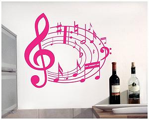 Наклейка на стену Samunshi Карусель с музыкальными нотами 50 x 45 см Черная synthetic.ua - Фото 1