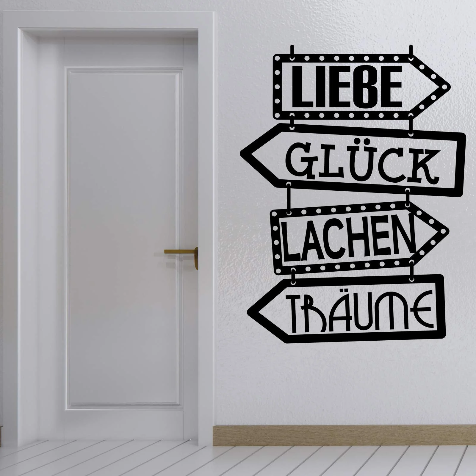 Настінна наклейка Docliick DC-143-AL Liebe Glück Німецька мова Чорна, фото №2